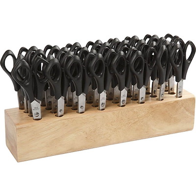 Skolesakse Creas m/holder rund 14cm rød/sort /32