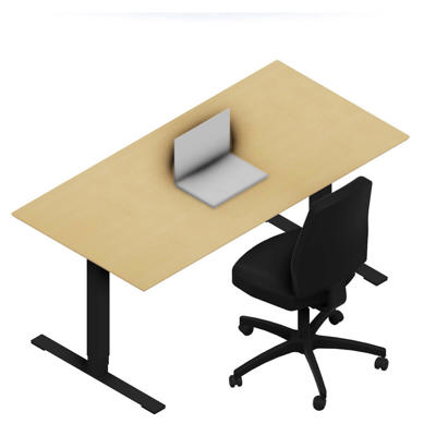 Hæve-sænke bord Dencon V3504 1600x800 sort stel bøg pl