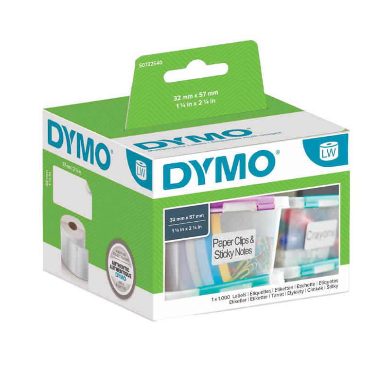 Universaletiketter DYMO hvid 32x57mm 1000stk/pk 11354