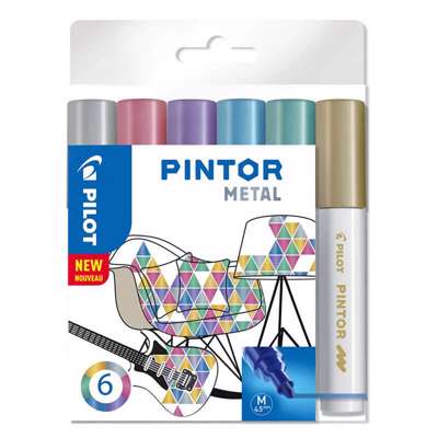 Marker Pilot Pintor Metal Mix ass. medium 6stk/pk.