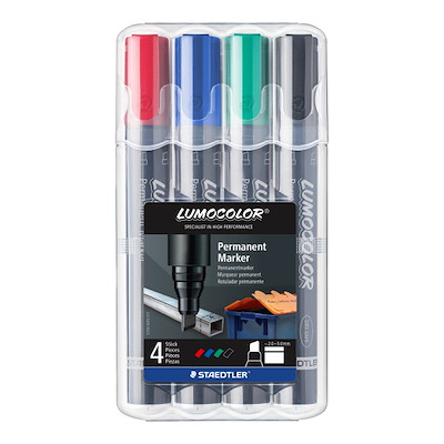 Marker Staedtler Lumocolor 350 skrå 2-5mm perm 4 ass