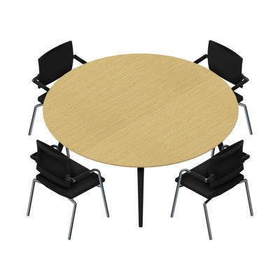 Konferencebord Dencon XL 1909 Ø180 HPL eg/sort