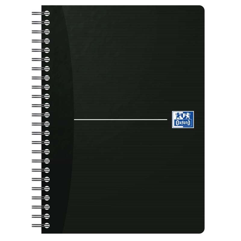 Notesbog Oxford A5 90g. kvad., sort