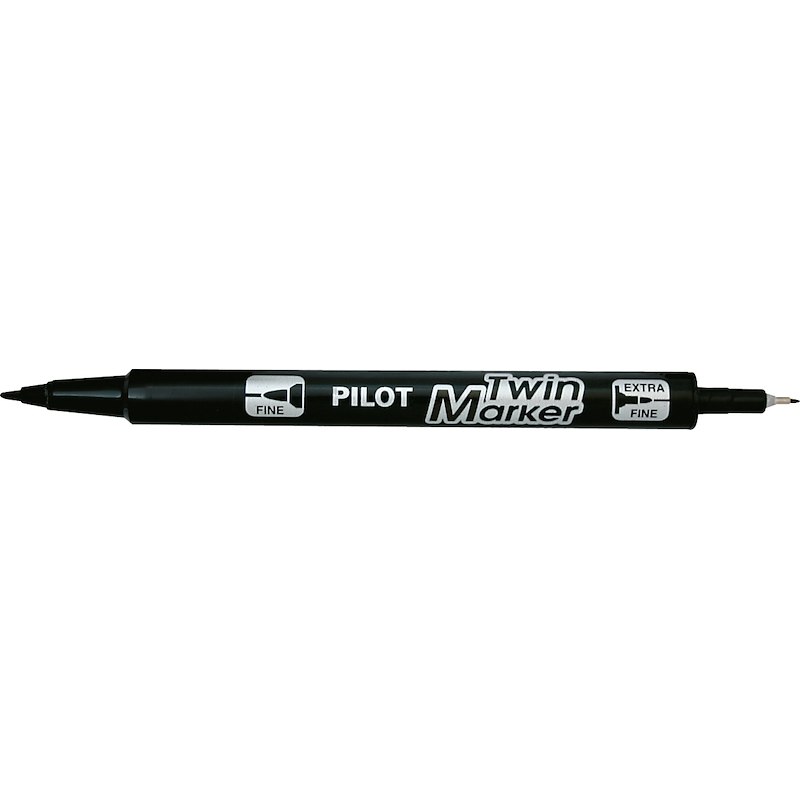 Marker Pilot Twin BG extra fine/fine spids sort