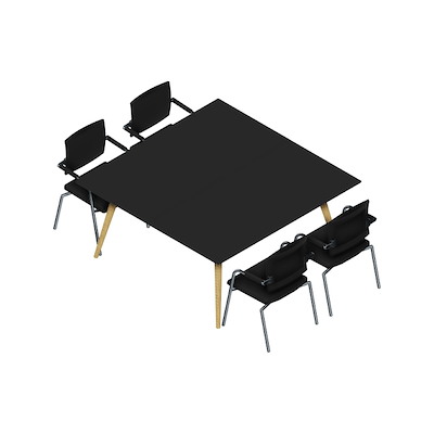 Konferencebord Dencon XL 1912 160x160 HPL sort/eg