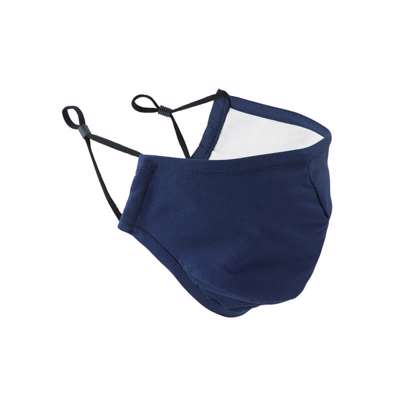 Mundbind stof / bomuld 3-lags m/næsekl. navy blå