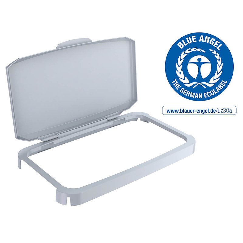 Låg hængslet DURABIN rektangulær 60l grå