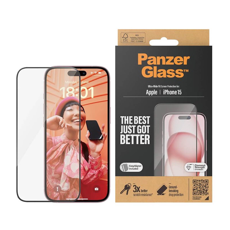 Skærmbeskyttelse PANZER GLASS® til iPhone 15 UWF wA