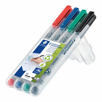 Overheadpen Lumocolor 315 M 1.0 mm non-perm pk/4 ass