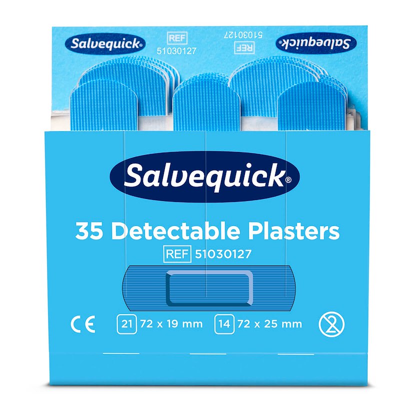 Plast fingerspids Cederroth Salvequick sporbar refill blå