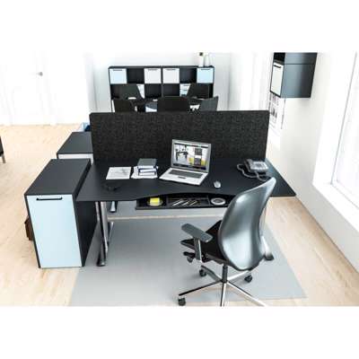 Hæve/sænke bord Dencon 03595/0395 180x90 lysgrå/alu bue