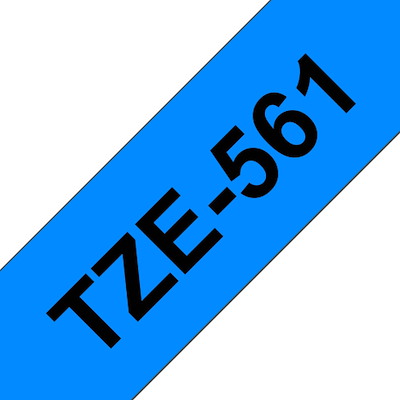 Labeltape Brother TZe561 36 mm sort op blå lamineret