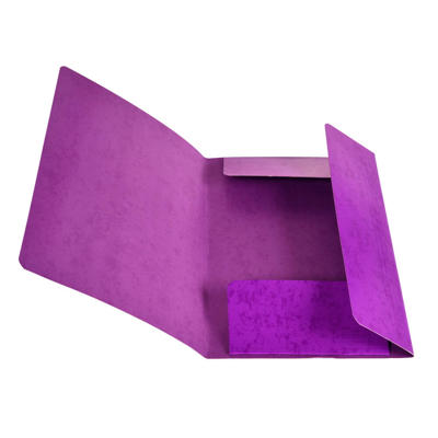 Mappe Q-Line A4 m/elastik karton m/3 klapper lilla