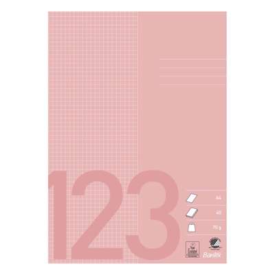 Skolehæfte Bantex A4 kvad., gammelrosa