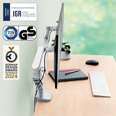 Monitorarm Dual Leitz Ergo hvid