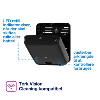 Dispenser Tork Matic Automatic håndklædeark H1 sort 551108