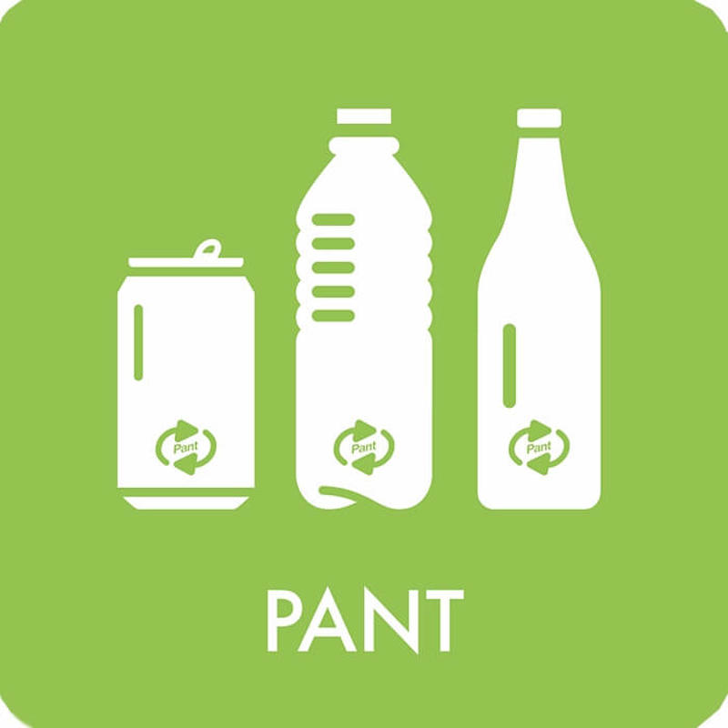 Piktogram affaldssortering Bica magnet 12x12 PANT lysegrøn
