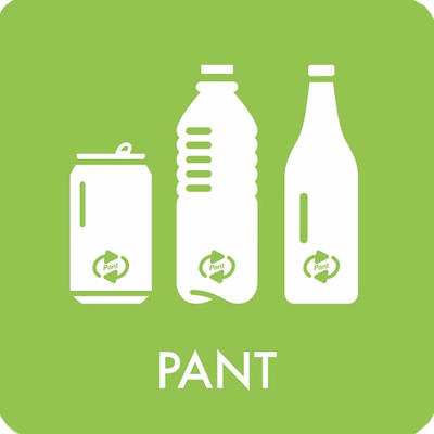 Piktogram affaldssortering Bica magnet 12x12 PANT lysegrøn