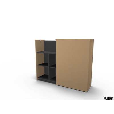 Udtræksskab Fumac Jive MaxiTower sort/antracit venstrevendt