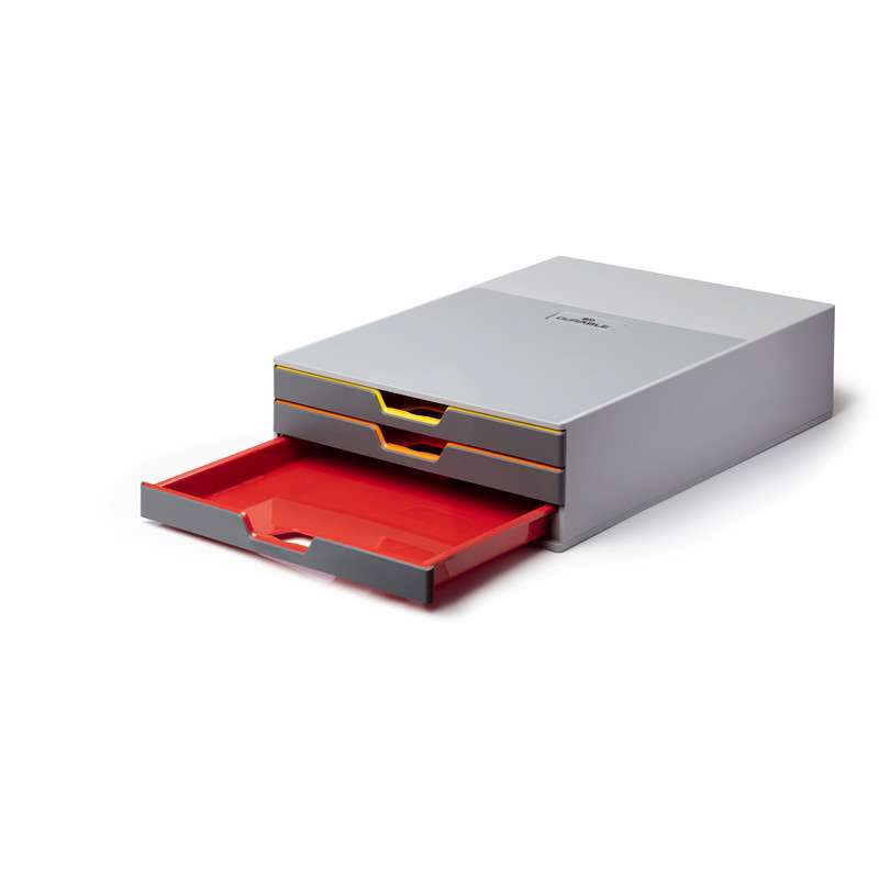 Skuffekabinet Durable VARICOLOR 3 m/3 skuffer A4 grå m/ass.