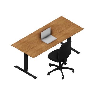 Hæve-sænkebord Dencon 03502 1800x800 sort stel valnød pl