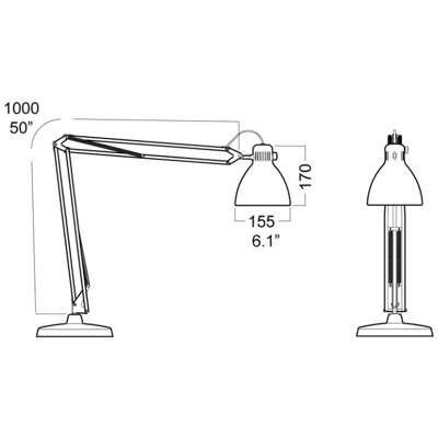 Lampe Luxo Led L-1, sort