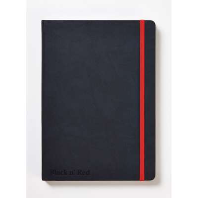 Notesbog Oxford Black n´Red A5 sort linieret hard cover