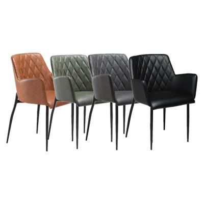 Stol Rombo kunstlæder /sort stoleben