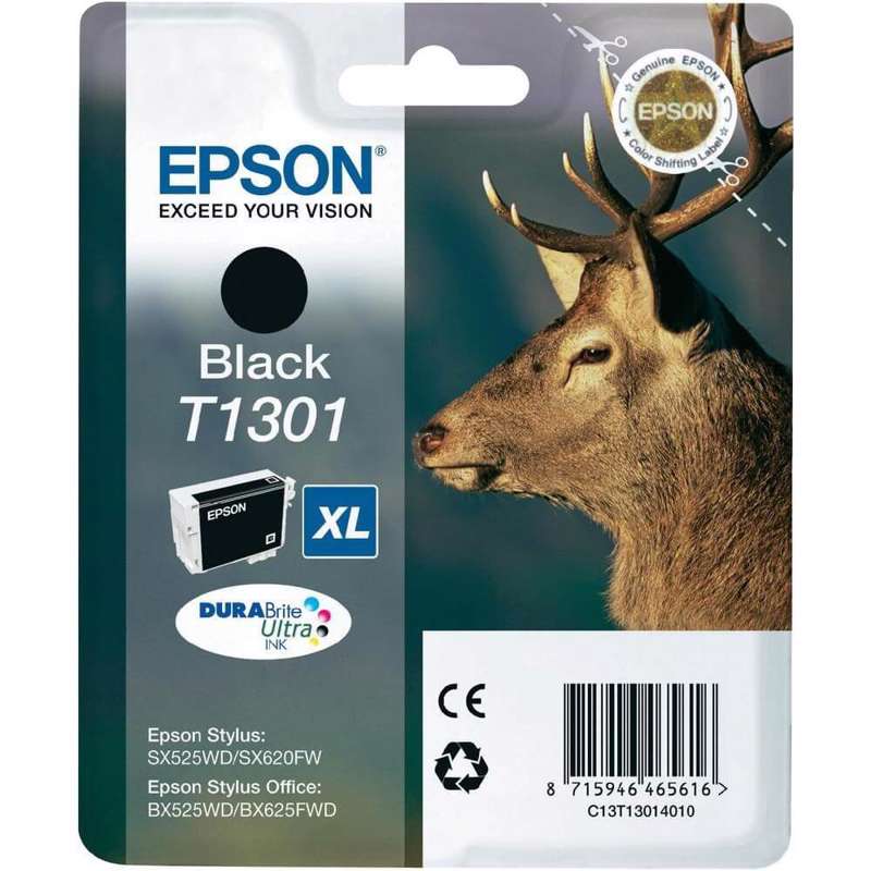 Farvepatron Epson Stylus T1301, t/WF7015, sort