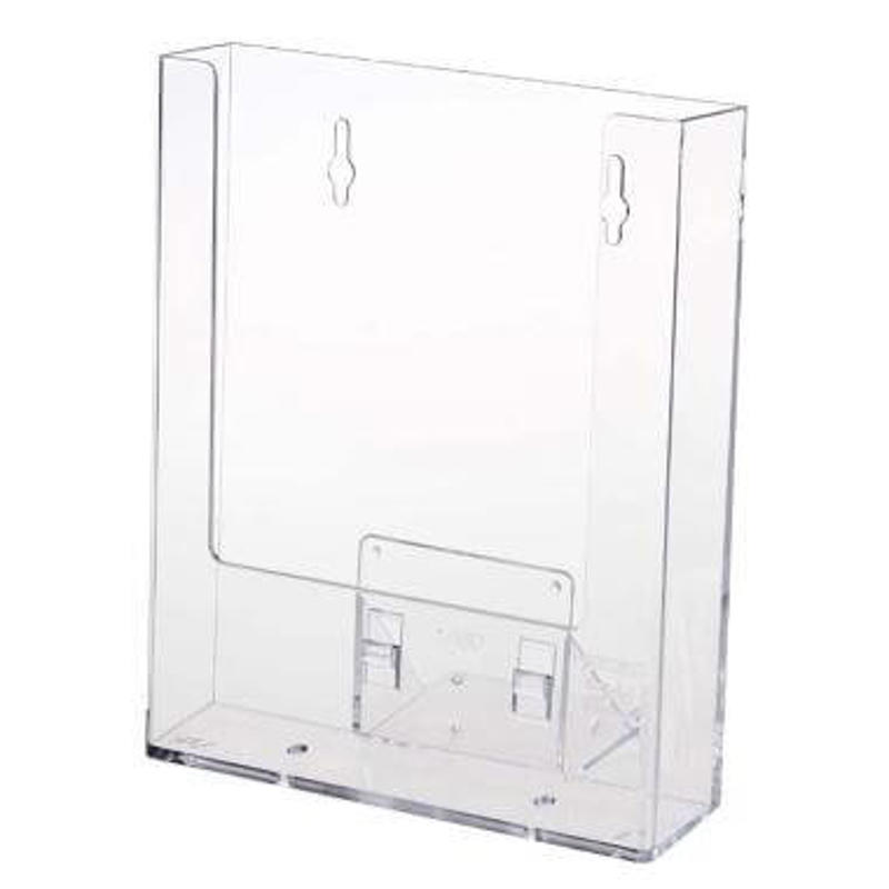 Brochurestativ M65 1 fag W110 stående/plexiglas vægmodel