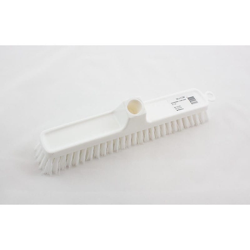 Gulvskrubbe 28cm plast strå skrå gevind u.skaft hvid/10stk