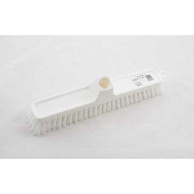 Gulvskrubbe 28cm plast strå skrå gevind u.skaft hvid/10stk
