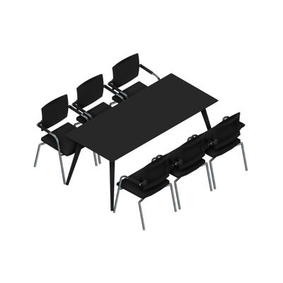 Konferencebord Dencon XL 1926 180x80 HPL sort/sort