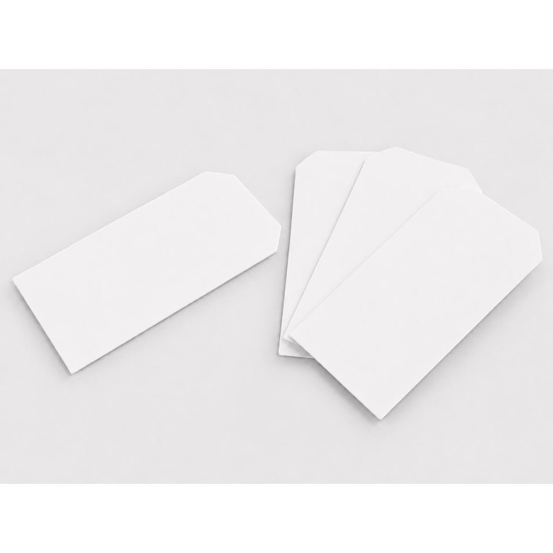 Manillamærker 105x170mm plast 250mic skrå hjørner hvid/1000