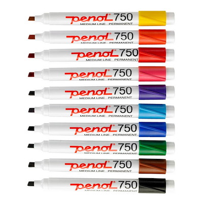 Marker Penol 750 skrå 2-5 mm assorteret/10