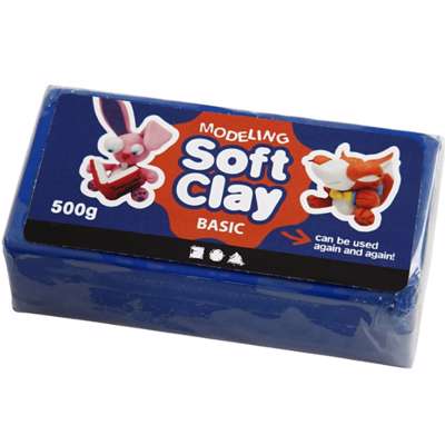 Modellervoks Soft Clay Creas 500g blå