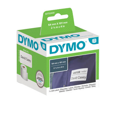 Shippingetiketter DYMO hvid 54x101mm 220stk/pk 99014