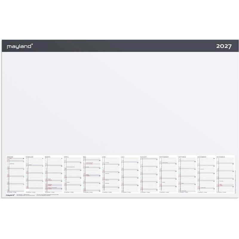 Skriveunderlag 2027 kalender Mayland