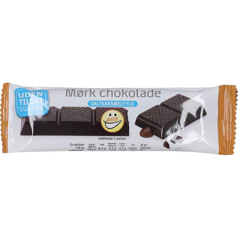 Chokolade Chokobar mørk Easis saltkaramel 28g/25