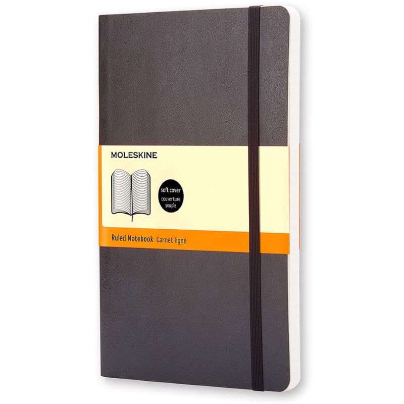 Notesbog Moleskine Classic soft lin. L 13x21cm sort