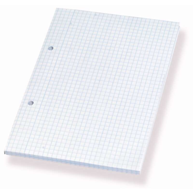 Standardblok 2 huller kvadr. 60g hvid A5 /5 stk.