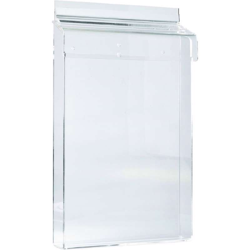 Brochureholder A4 udendørs t/væg klar akryl m/låg