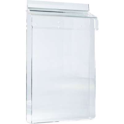 Brochureholder A4 udendørs t/væg klar akryl m/låg