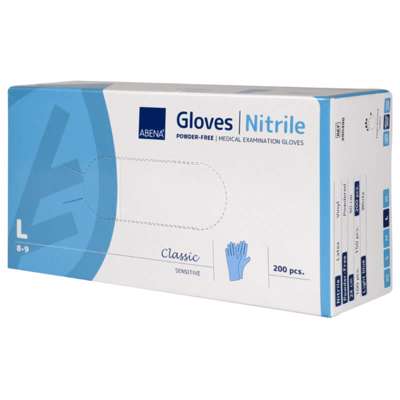 Nitrilhandsker large lyseblå pudderfri 200 stk/pak