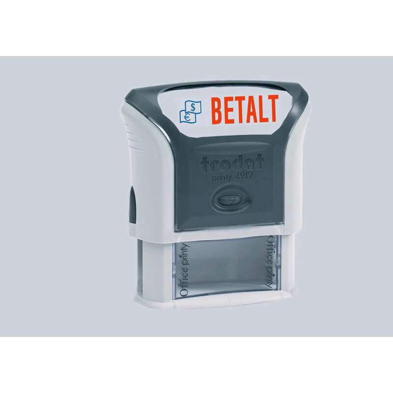 Stempel Trodat Printy 4912 blå/rød tekst 'Betalt'