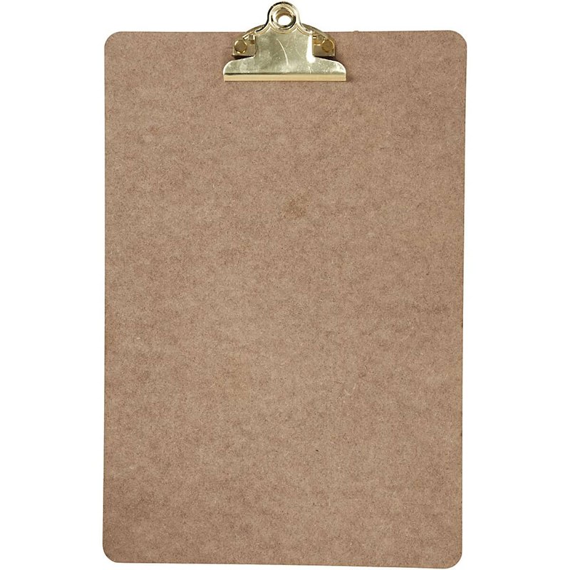 Clipboard A4 træ m/klemme