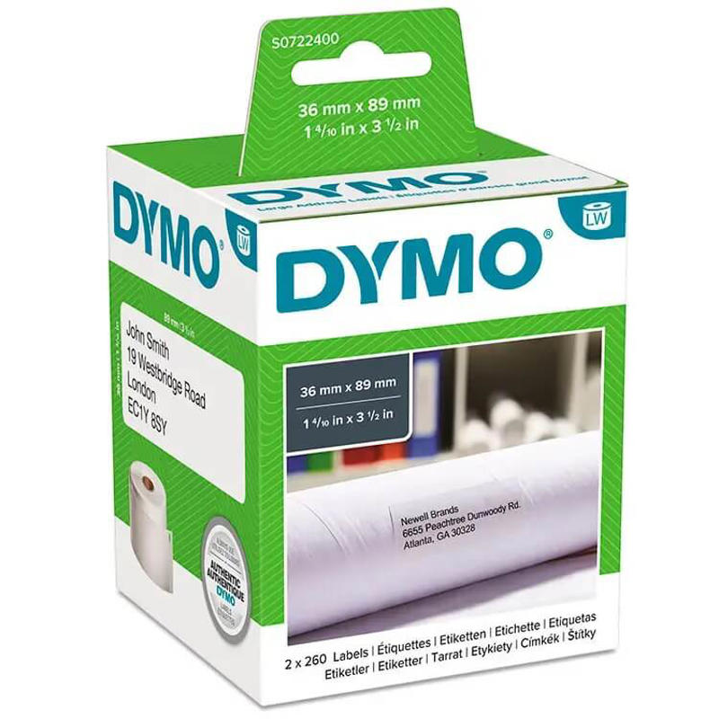 Adresseetiketter DYMO 36x89mm 2x260stk/pk 99012