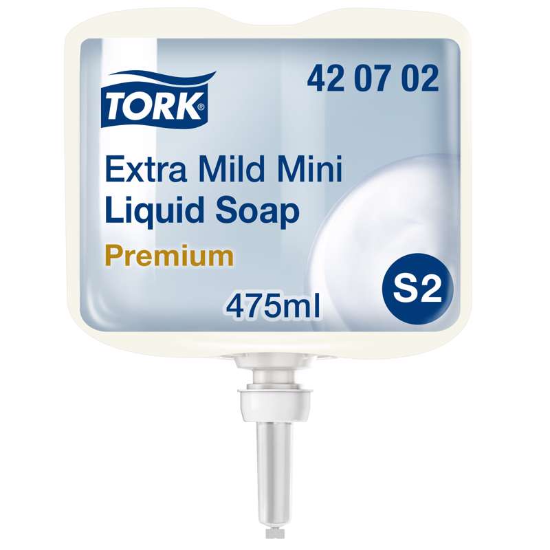Sæbe Tork Premium Mild S2 u/parfume hvid 8x0,475ml/pk 420702