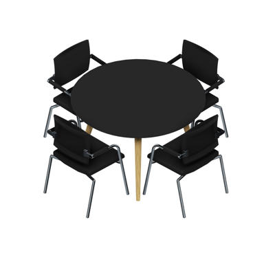 Konferencebord Dencon XL 1920 Ø120 HPL sort/eg