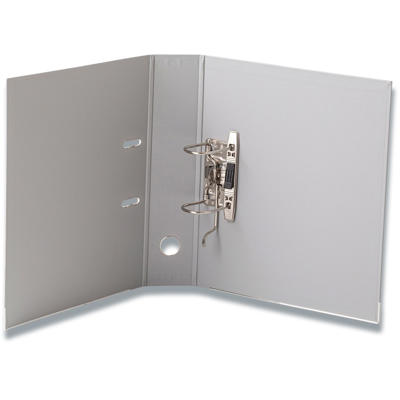 Brevordner Q-Line grå A4 metalskinne 75mm ryg